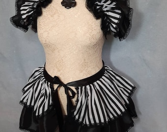 Carnival*CIRCUS*Beetle Juice*Burlesque Bustle Skirt and Shrug Set*Costume*Lolita* Carnivale*Dance Outfit*