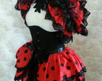 Bustle Skirt and Shrug Set*Made To Measure*MINNIE MOUSE*Fancy Dress*Cosplay*Halloween*