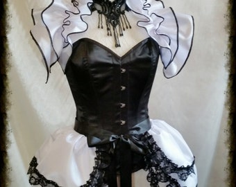 Burlesque GOTHIC ICE Bustle Skirt  and Shrug Set Gothic Cosplay