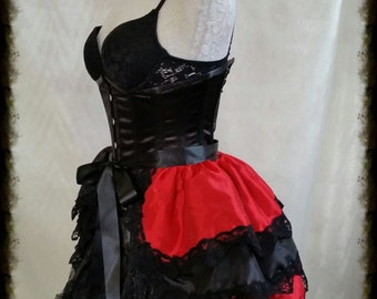 HARLEY Q Cosplay  Bustle Burlesque   Taffeta Goth Lolita By Gothic Burlesque