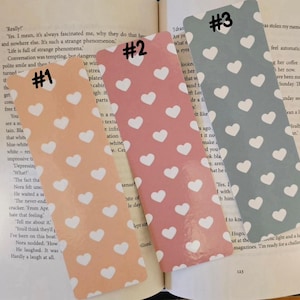 Hearts Bookmark | Laminated | Tassel Add On Option| Double Sided | Personalize with Name on Back