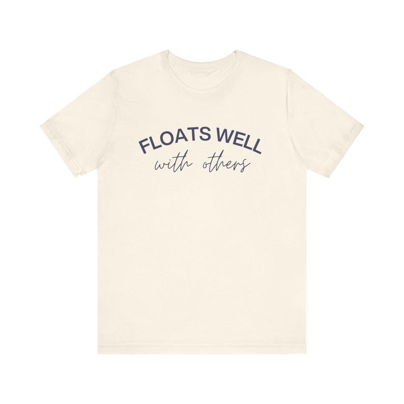 Neutral cream t-shirt with fun summer print, ideal for beach trips, lake cabins, or bachelorette weekends.