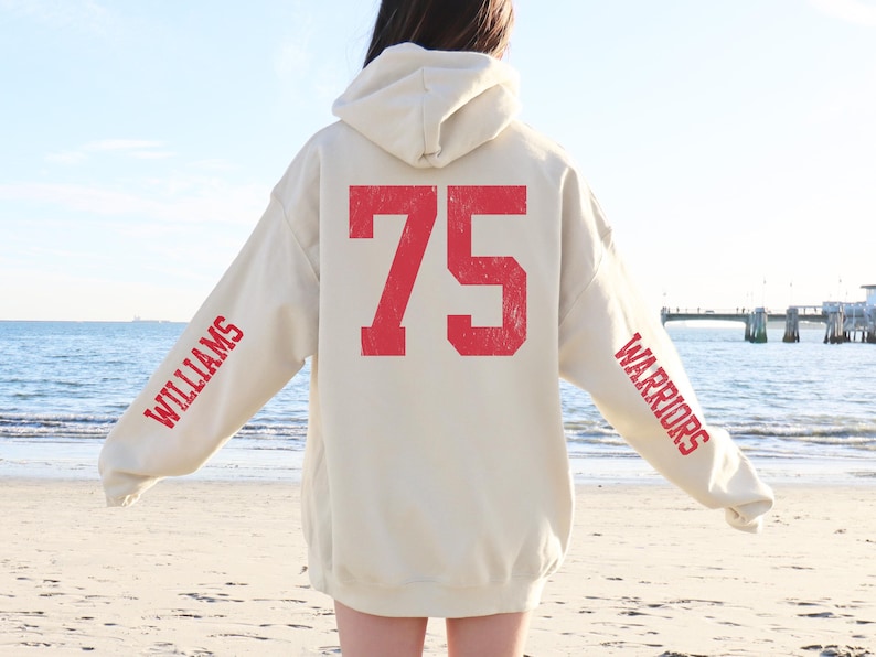 Custom number sweatshirt, baseball mom, football mama sweater, sports number, personalized game day, custom name, football high school team Red