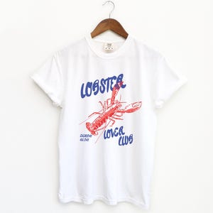 Lobster Lover Club Shirt Summer Beach Tee Coastal Foodie Shirt New England Gift Cape Cod Souvenir Seafood Festival Shirt Comfort Colors