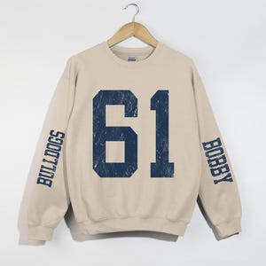 Custom number sweatshirt, baseball mom, football mama sweater, sports number, personalized game day, custom name, football high school team Sand