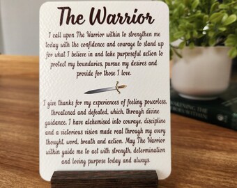 The Warrior Prayer | The Archetype Prayer Collection | Card +Wood Stand • First Run #03