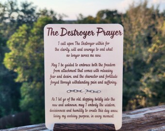The Destroyer Prayer | The Archetype Prayer Collection | Card +Wood Stand • First Run #06