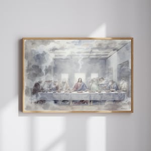 Last Supper Wall Art, Christian Wall Art, Jesus Art, Spiritual Wall Art, Bible Verse Wall Art,  Christian Art, Minimalist Art, Wedding Gift