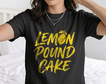 Lemon Pound Cake T-Shirt | Yellow Script Bakery Food Tee