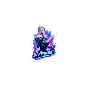 Pegatina EV-PULSE Cyber Singer – Pegatina de vinilo futurista del sector de voltaje de DigiMori