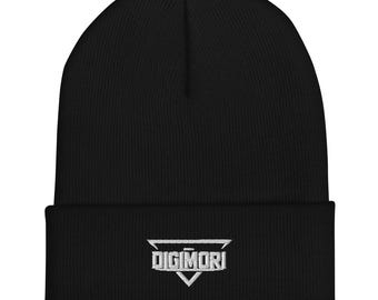 Gorro con puños DIGIMORI / Gorro de punto con logotipo minimalista