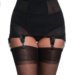 longline garter belt 1950's Garter Belt Vintage Lace Lingerie Metal Garters M/L main image 1