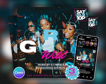 Girls Gone Wild Kasperlewales Event Club Flyer, Weekly Flyer, Social Media Flyer, Instagram, Facebook, Canva Template
