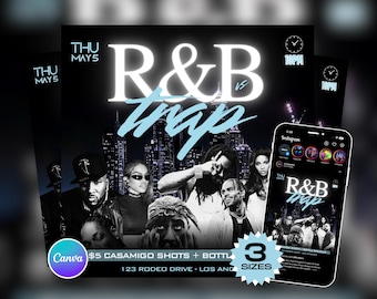 R&B Trap Donnerstags Event Club Flyer, Nachtclub Flyer, Social Media Flyer, Instagram, Facebook, Canva Template