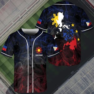 Custom Philippines Baseball Jersey – Personalized Filipino Flag Shirt Gift