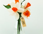 Paper daffodils bouquets (set of 9)