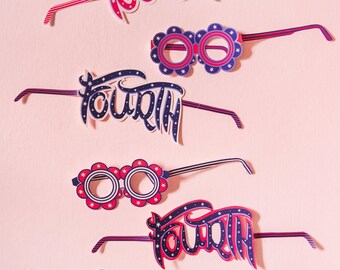4th of July Glasses, PDF Printables