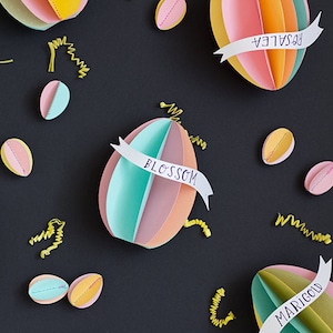 DIY Easter Egg Name Tags, SVG & PDF Template image 1