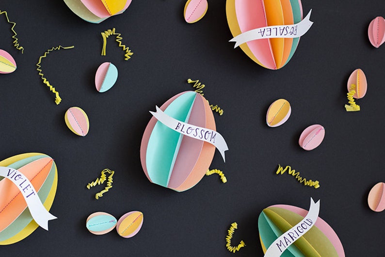 DIY Easter Egg Name Tags, SVG & PDF Template image 1