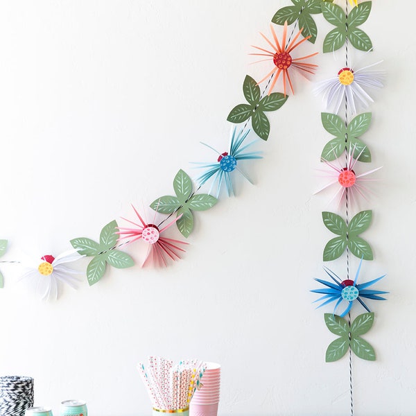 Paper Flower Garland Leaf, PDF Template