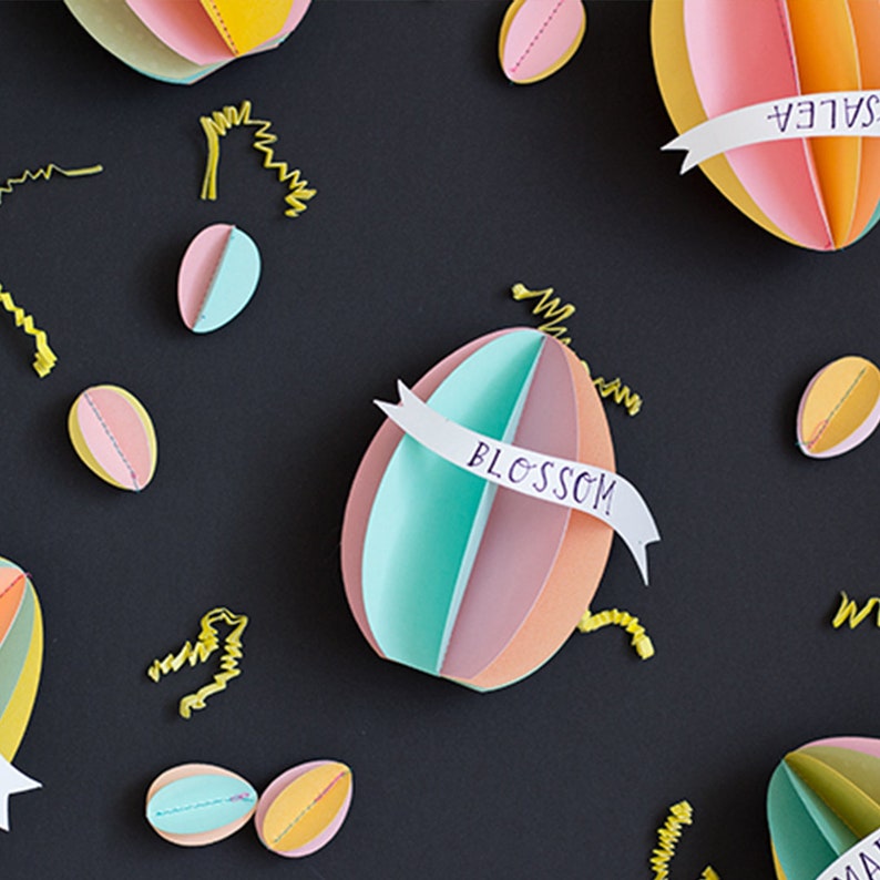 DIY Easter Egg Name Tags, SVG & PDF Template image 2