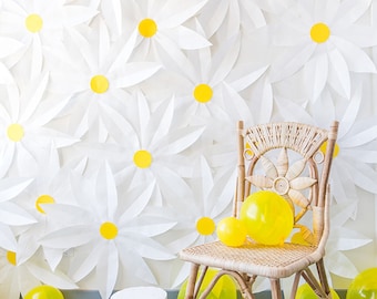 Paper Daisy Backdrop, PDF Template