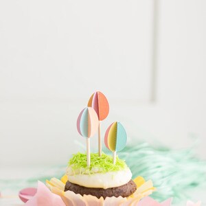 DIY Easter Egg Cupcake Toppers, SVG & PDF Template image 3