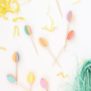 DIY Easter Egg Cupcake Toppers, SVG & PDF Template image 4
