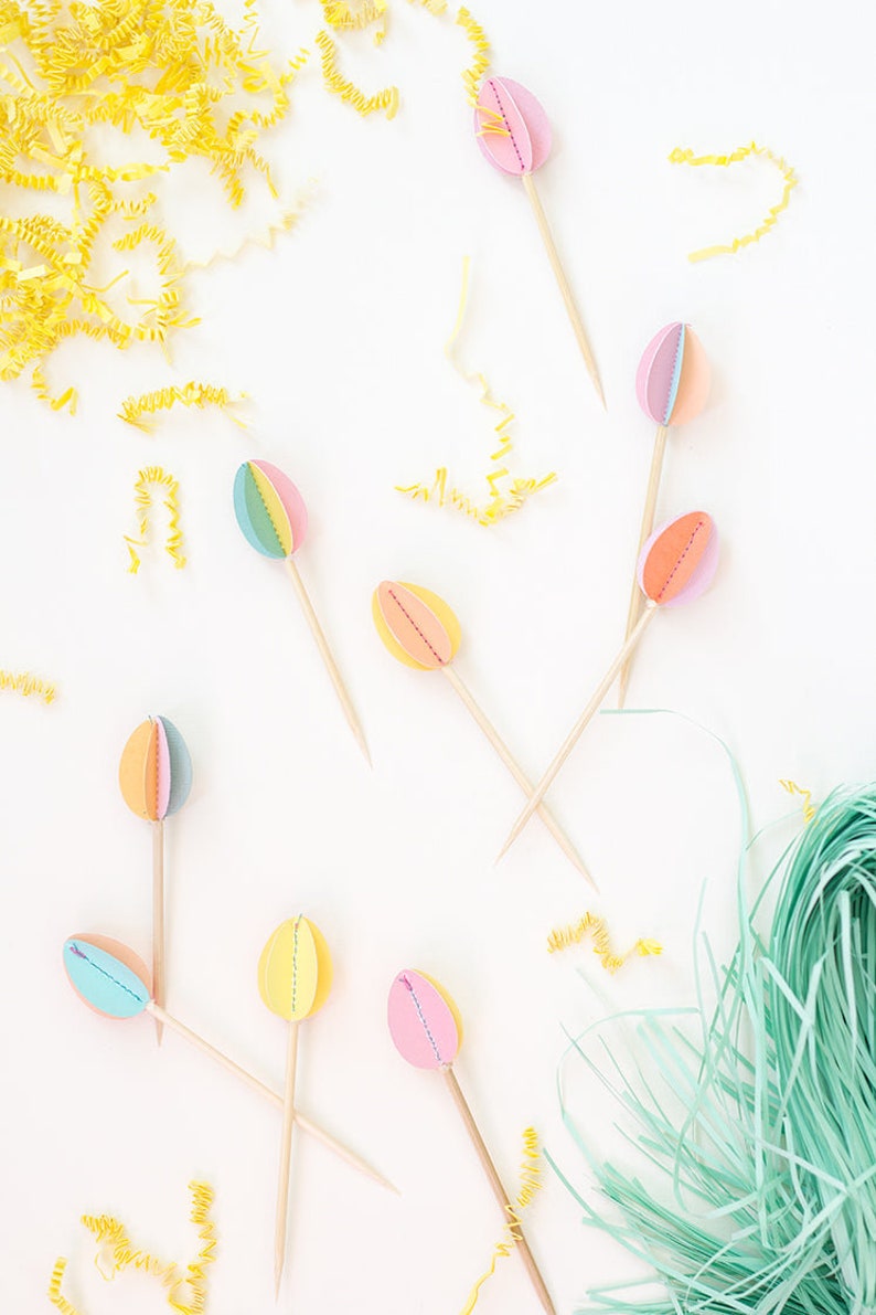 DIY Easter Egg Cupcake Toppers, SVG & PDF Template image 4