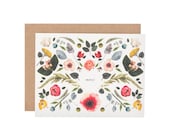 Scandinavian floral Thank You card