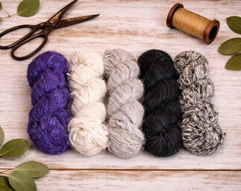 Handspunnet Sari Silk Garn – Återvunnet bandgarn, 50g nystan