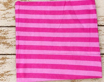 Hot Pink & Light Pink Stripes | Hand Screen Printed Cotton | Lightweight Indian Textile | 44 Inch Wide