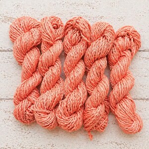 Coral Sari Silk Cord for Jewelry Making, Recycled String, Peach Orange Fiber Cord, Soft Textile Supply
