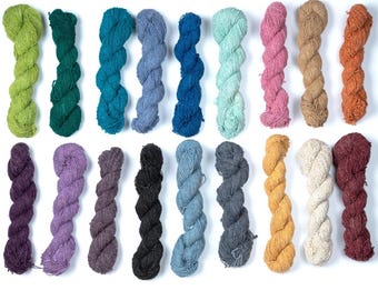 Hand Spun Nettle Yarn in 18 Colors • 25g Natural Fiber Yarn • Eco Friendly Sustainable Craft Yarn for Weaving, Knitting & Crochet