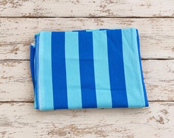 Azure Tide Cotton Fabric, Two-Tone Blue Stripe for Sewing and Crafts