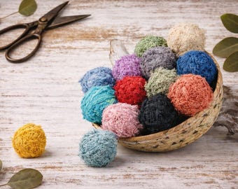 Fuzzy Cotton Ribbon – 37 Shades Hand Dyed Textured Cotton Ribbon for Crafts, Slow Stitching, Journals & Weaving