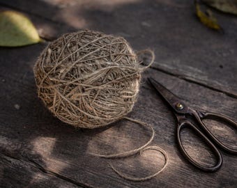 Hand-spun Nettle Yarn | Natural Plant Fiber  | Eco Friendly Rustic Yarn for Knitting, Weaving & Crochet