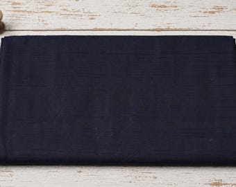 Tissu Dupion bleu marine foncé par mètre, soie brute Dupioni de luxe pour vêtements, décoration et couture