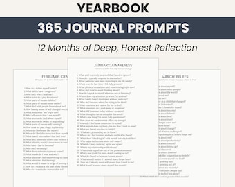 Self-Awareness Journal Prompts: 365 Daily Prompts for Reflection (Printable PDF, US Letter & A4 Sizes)