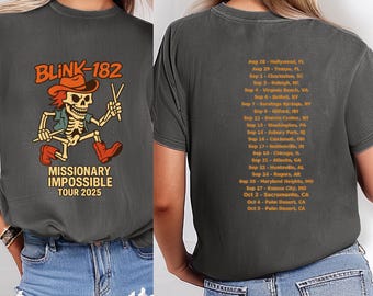 Blink-182 Tour T-Shirt: Retro Skeleton Cowboy,