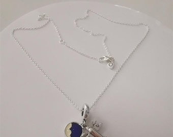 pandora s925 silver propeller plane pendant necklace