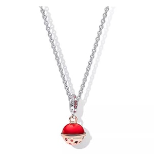 Pandora Two-tone Sparkle Mars Murano Glaze pendant necklace set -45cm