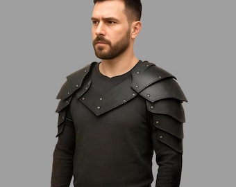 Spallacci in pelle fatti a mano: spallacci medievali, cosplay steampunk gotico