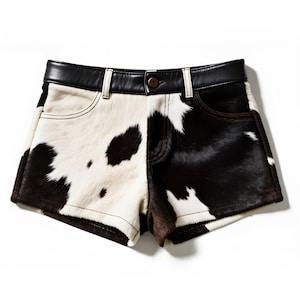 Handmade Cowhide Hair-On Leather Shorts: Western Rodeo Fashion