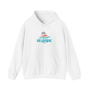 Seaside Tropical Hoodie, Cozy Surf-Inspired Sweatshirt, Beach Vacation Gift, Unisex Pullover, Summer Attire, Casual Outfit