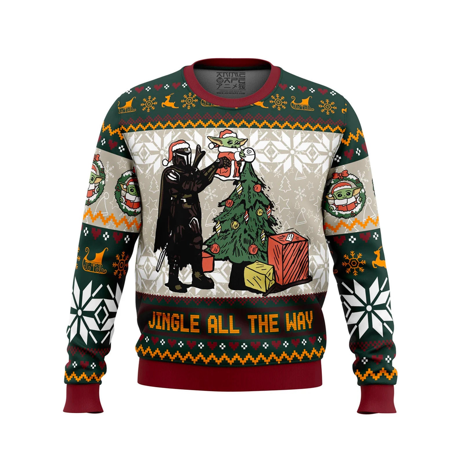 Discover Jingle All The Way Mandalorian Star Wars Ugly Christmas Sweater