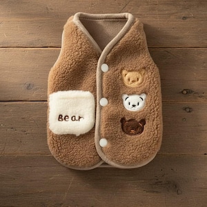 Soft Fleece Dog Jacket for Puppies | Cozy Winter Attire for Pets | Cardigan Vest P43