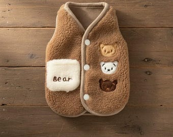 Casaco de lã macia para cachorros | Roupa de inverno aconchegante para animais de estimação | Colete tipo cardigã P43