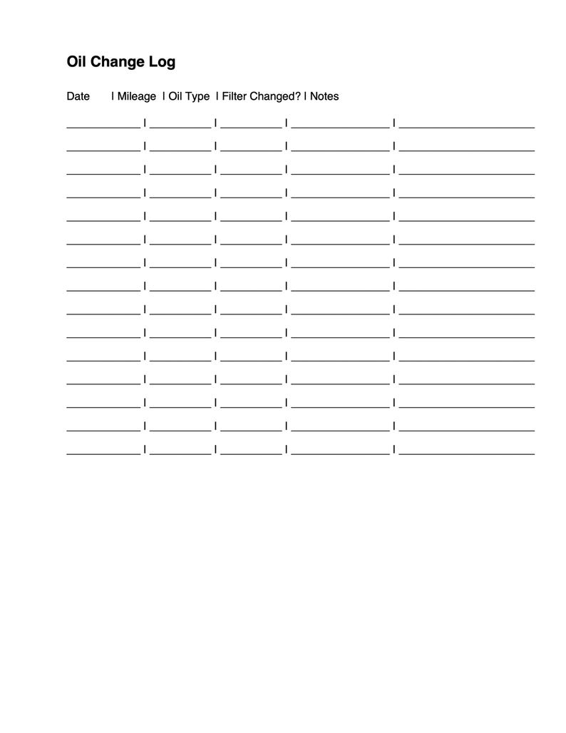 Vehicle Maintenance Logbook/car Service Record/printable Auto Repair ...