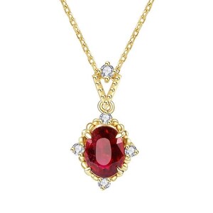 Vintage Garnet Necklace ~ Red Garnet Necklace ~ Necklace For Women ~ Garnet Pendant ~ January Birthstone Necklace ~ Wedding Gift for Her